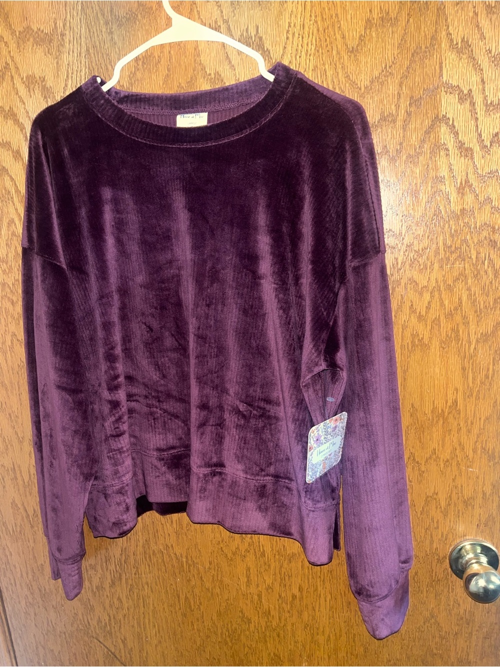 Velvet Long-Sleeve 2 piece suite - Purple